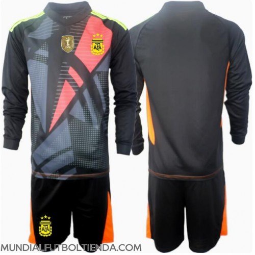 Camiseta Argentina Portero Primera Equipación Replica Copa America 2024 para niños mangas largas (+ Pantalones cortos)